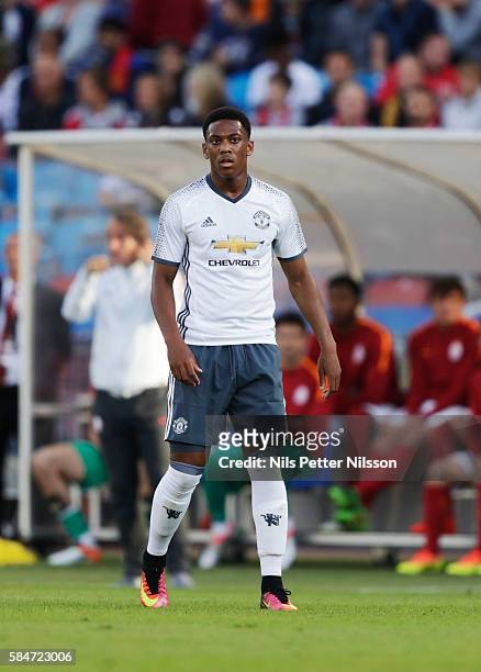 Anthony Martial of Manchester United during the pre-season Friendly between Manchester United and Galatasaray at Ullevi on July 30, 2016 in...