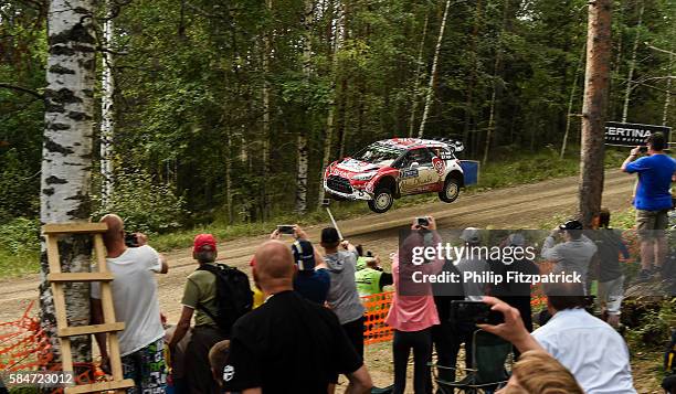 Jyvaskyla , Finland - 31 July 2016; Kris Meeke of Northern Ireland and Paul Nagle of Ireland compete in their Citroen D3S WRC during SS18, Paijala of...