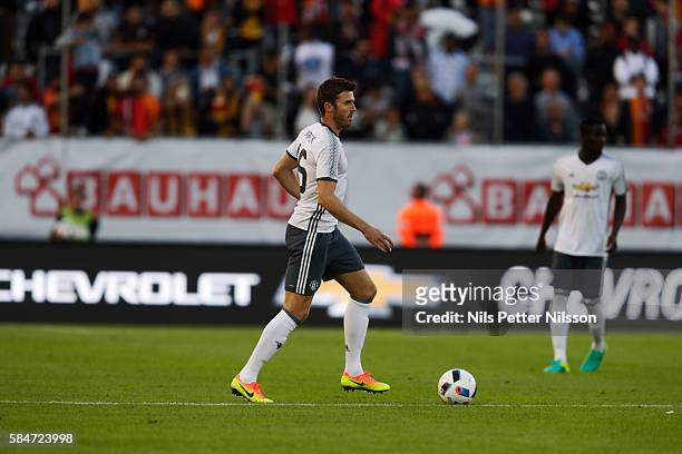 Michael Carrick of Manchester United during the pre-season Friendly between Manchester United and Galatasaray at Ullevi on July 30, 2016 in...