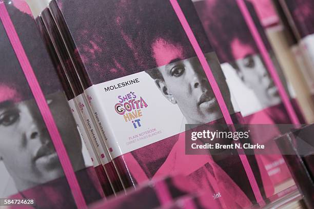 Copies of director Spike Lee's new book are seen during his 30th anniversary celebration of "She's Gotta Have It" book signing held at the Moleskine...