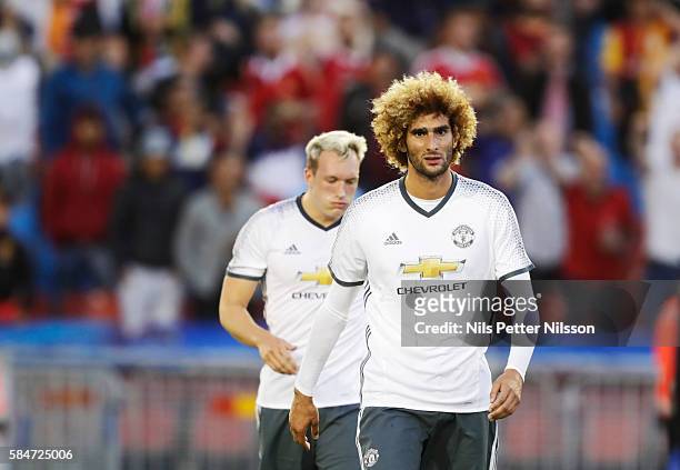 Marouane Fellaini of Manchester United during the pre-season Friendly between Manchester United and Galatasaray at Ullevi on July 30, 2016 in...