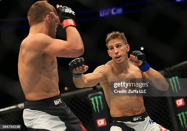 Bojan Velickovic of Serbia battles Michael Graves in their welterweight bout during the UFC 201 event on July 30, 2016 at Philips Arena in Atlanta,...