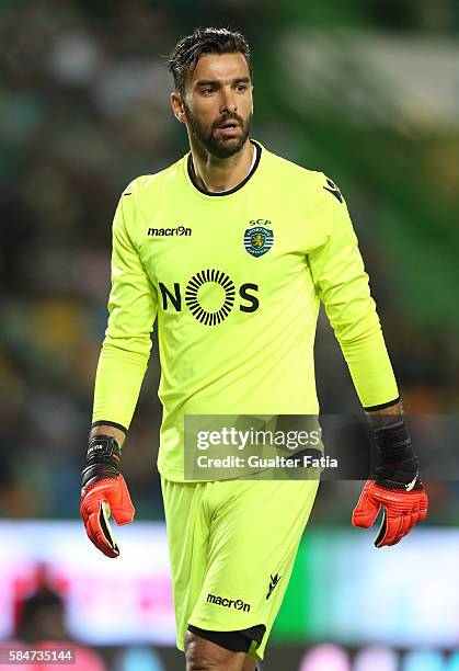 Sporting CP's goalkeeper Rui Patricio in action during the Pre Season Friendly match between Sporting CP and Wolfsburg at Estadio Jose Alvalade on...