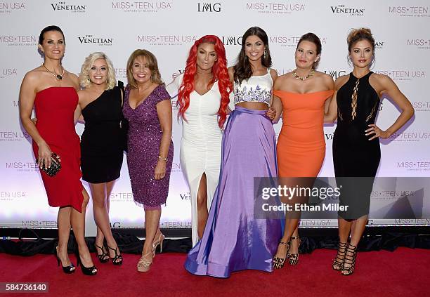 Journalist, pageant judge and Miss USA 1994 Lu Parker, recording artist and pageant judge Savannah Keyes, Miss Universe Organization President Paula...