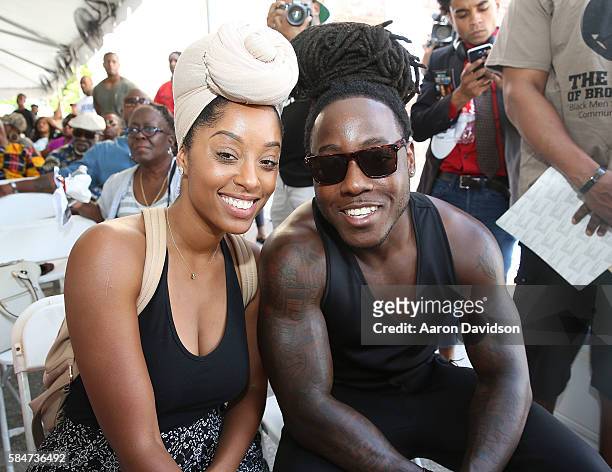 Shelah Marie and Ace Hood attends #BankBlack Miami on July 30, 2016 in Miami, Florida.