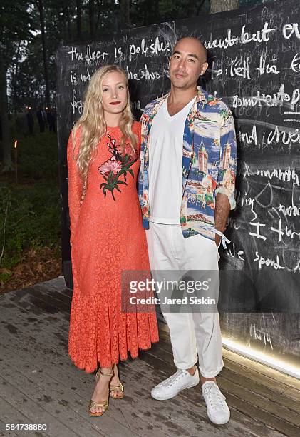 Stylist Kate Foley and fashion designer Max Osterweis attend the 23rd Annual Watermill Center Summer Benefit & Auction at The Watermill Center on...