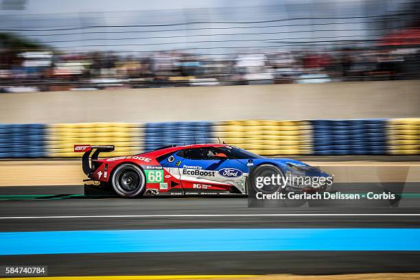 Ford Chip Ganassi Team USA , #68 Ford GT, with Drivers Joey Hand , Dirk Muller and Sebastien Bourdais during the 84th running of the Le Mans 24 Hours...
