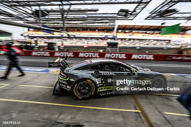 Aston Martin Racing , #95 Aston Martin Vantage, with Drivers Nicki Thiim , Marco S""'f8rensen and Darren Turner during the 84th running of the Le...