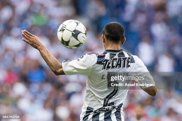 Edgar Castillo of Monterrey receives the ball during the 3rd round match between Monterrey and Cruz Azul as part of the Torneo Apertura 2016 Liga MX...