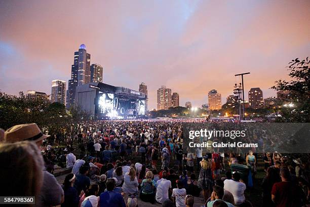 View of the Samsung Stage at Lollapalooza 2016 - Day 3 at Grant Park on July 30, 2016 in Chicago, Illinois.