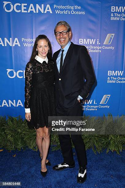 Emilie Livingston and actor Jeff Goldblum attend the 9th Annual Oceana SeaChange Summer Party on July 30, 2016 in Laguna Beach, California.