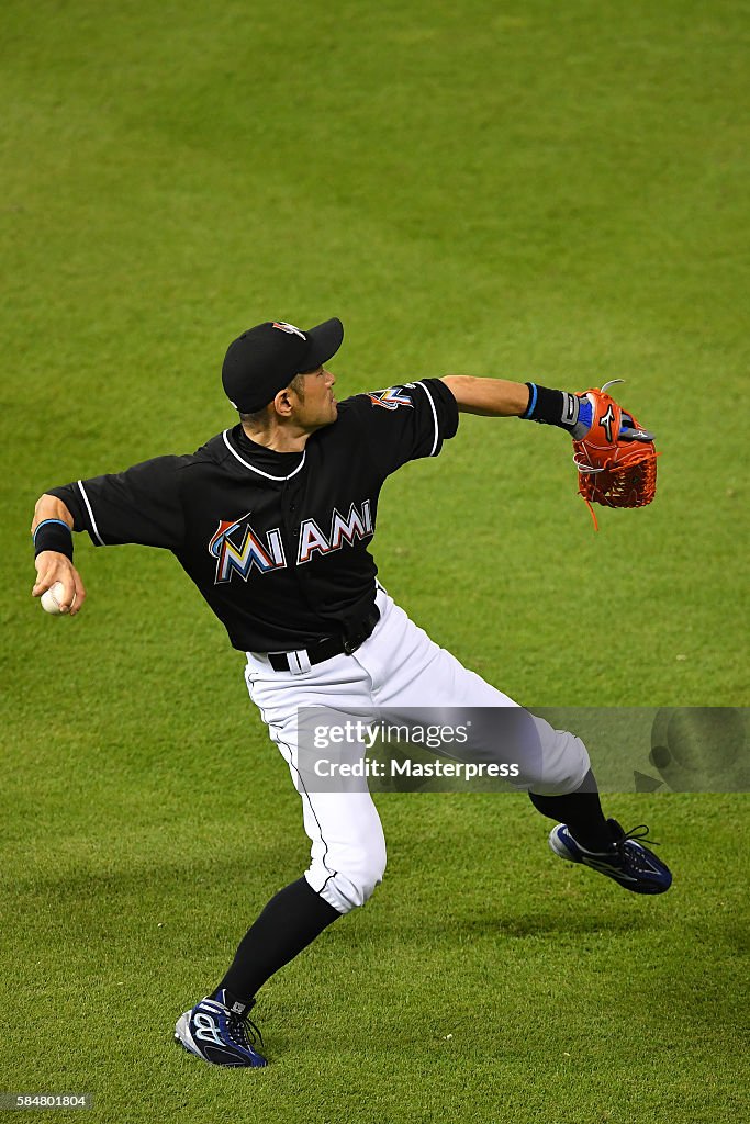 Ichiro Suzuki At St Louis Cardinals v Miami Marlins