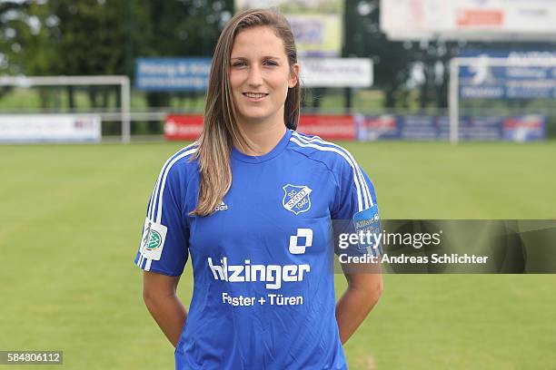 Laura Vetterlein poses during the offical team presentation of SC Sand Women's on July 30, 2016 in Willstatt, Germany.