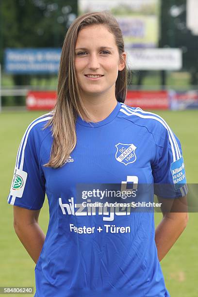 Laura Vetterlein poses during the offical team presentation of SC Sand Women's on July 30, 2016 in Willstatt, Germany.