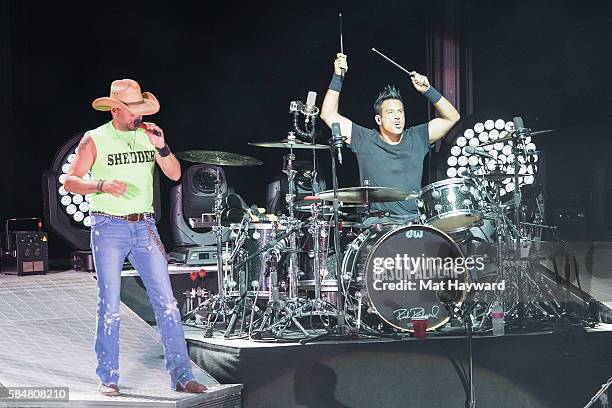 Jason Aldean performs on stage during the Watershed Music Festival at Gorge Amphitheatre on July 30, 2016 in George, Washington.