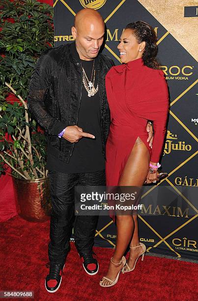 Melanie Brown and husband Stephen Belafonte arrive at the Maxim Hot 100 Party at the Hollywood Palladium on July 30, 2016 in Los Angeles, California.