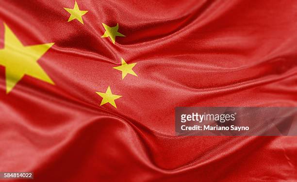 high resolution digital render of china flag - flagge stock-grafiken, -clipart, -cartoons und -symbole