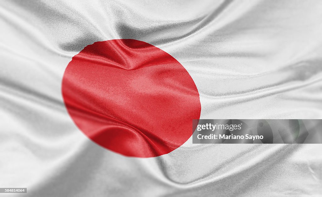 High resolution digital render of Japan flag