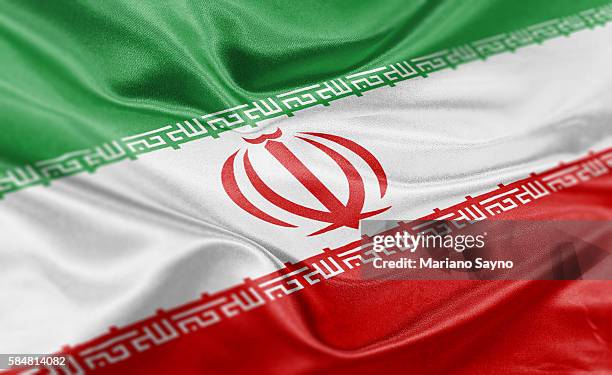 high resolution digital render of iran flag - iran stock illustrations