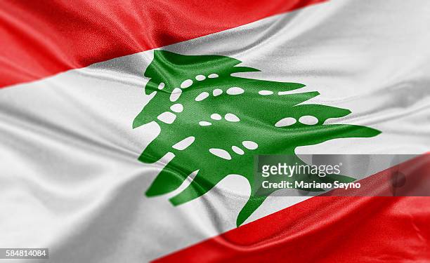 ilustrações de stock, clip art, desenhos animados e ícones de high resolution digital render of lebanon flag - líbano país