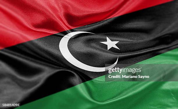 ilustrações, clipart, desenhos animados e ícones de high resolution digital render of libya flag - líbia