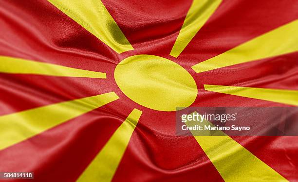 high resolution digital render of macedonia flag - skopje stock illustrations