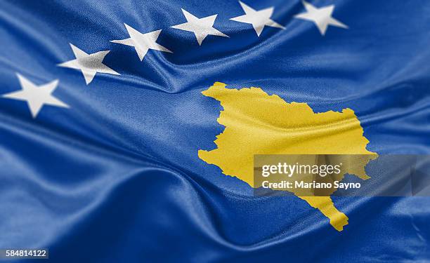 high resolution digital render of kosovo flag - pristina stock illustrations