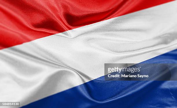 high resolution digital render of netherlands flag - netherlands stock-grafiken, -clipart, -cartoons und -symbole