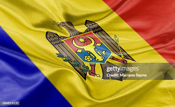 high resolution digital render of moldova flag - moldawien stock-grafiken, -clipart, -cartoons und -symbole