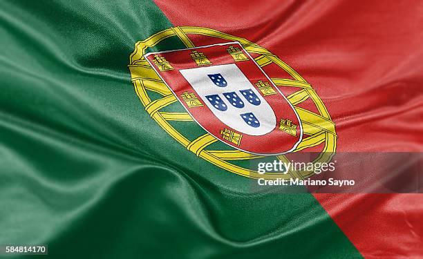high resolution digital render of portugal flag - iberian peninsula stock illustrations