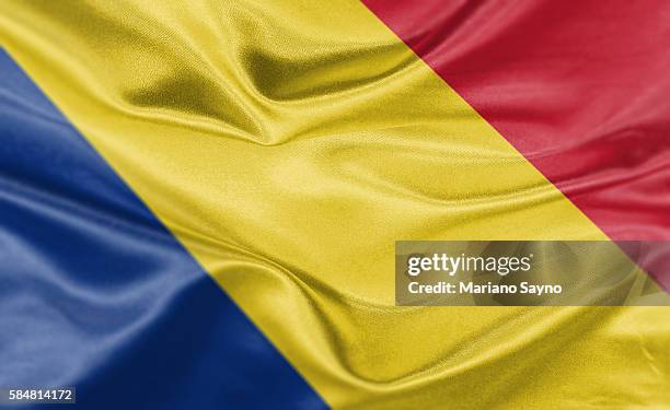 high resolution digital render of romania flag - romania stock illustrations