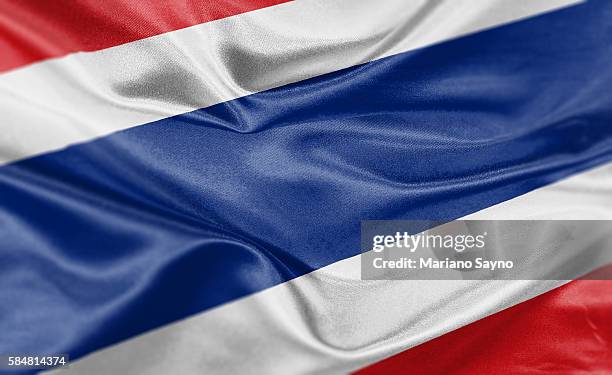 illustrazioni stock, clip art, cartoni animati e icone di tendenza di high resolution digital render of thailand flag - thailandia