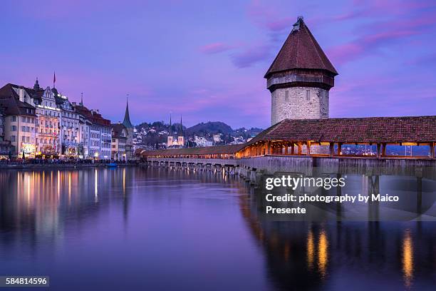 lucerne at sunset - presente stock pictures, royalty-free photos & images