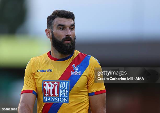 Mile Jedinak of Crystal Palace during the Pre-Season Friendly match between AFC Wimbledon and Crystal Palace at The Cherry Red Records Stadium on...