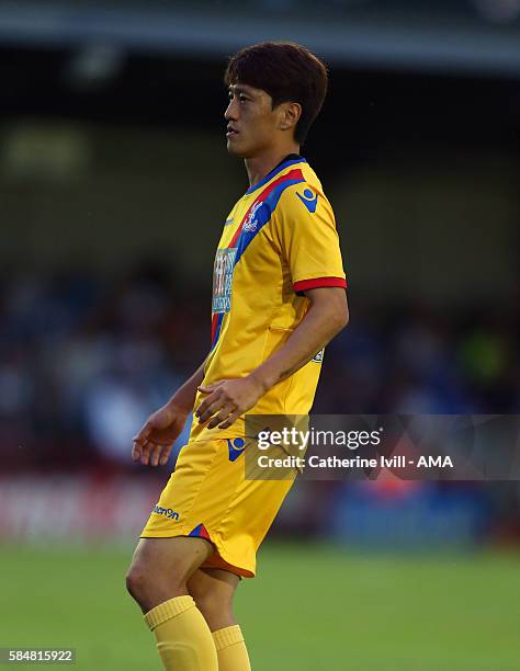 Lee Chung-yong of Crystal Palace during the Pre-Season Friendly match between AFC Wimbledon and Crystal Palace at The Cherry Red Records Stadium on...