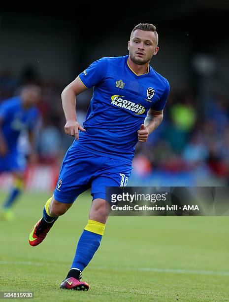 Dean Parrett of AFC Wimbledon during the Pre-Season Friendly match between AFC Wimbledon and Crystal Palace at The Cherry Red Records Stadium on July...