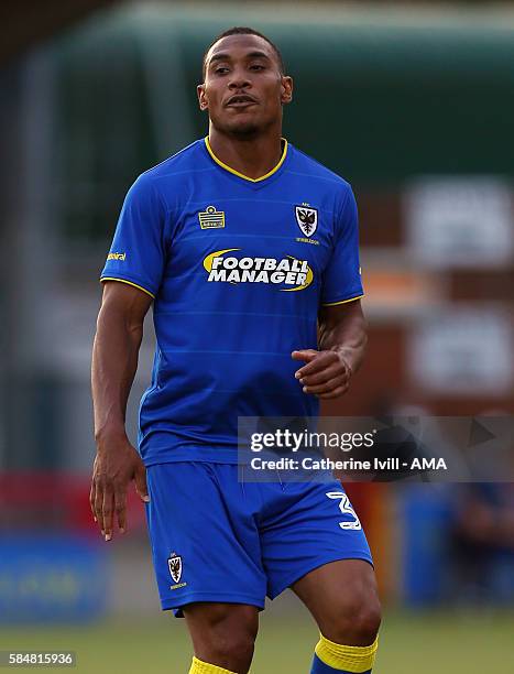 Darius Charles of AFC Wimbledon during the Pre-Season Friendly match between AFC Wimbledon and Crystal Palace at The Cherry Red Records Stadium on...