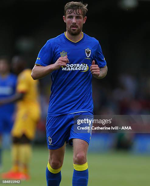 Tom Beere of AFC Wimbledon during the Pre-Season Friendly match between AFC Wimbledon and Crystal Palace at The Cherry Red Records Stadium on July...