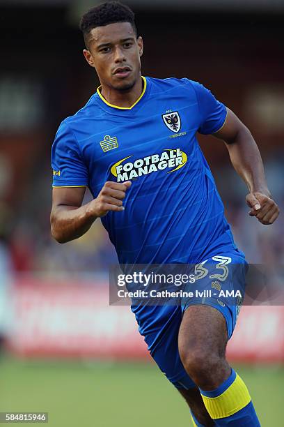Lyle Taylor of AFC Wimbledon during the Pre-Season Friendly match between AFC Wimbledon and Crystal Palace at The Cherry Red Records Stadium on July...
