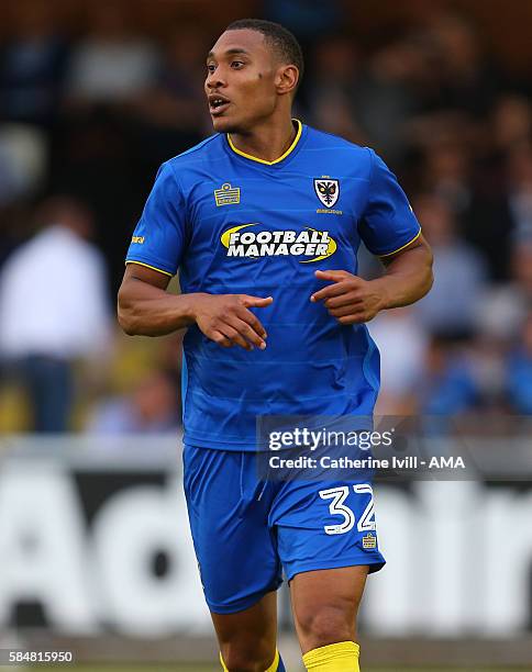 Darius Charles of AFC Wimbledon during the Pre-Season Friendly match between AFC Wimbledon and Crystal Palace at The Cherry Red Records Stadium on...