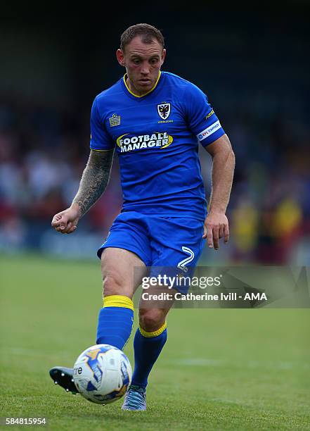 Barry Fuller of AFC Wimbledon during the Pre-Season Friendly match between AFC Wimbledon and Crystal Palace at The Cherry Red Records Stadium on July...