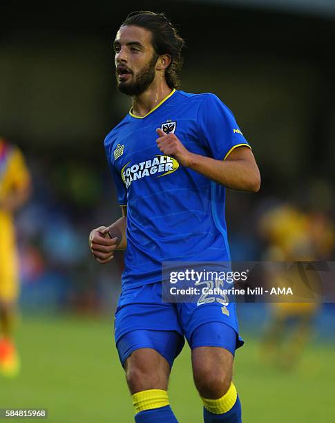 Dan Gallagher of AFC Wimbledon during the Pre-Season Friendly match between AFC Wimbledon and Crystal Palace at The Cherry Red Records Stadium on...