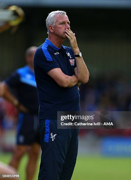 Alan Pardew Manager of Crystal Palace during the Pre-Season Friendly match between AFC Wimbledon and Crystal Palace at The Cherry Red Records Stadium...