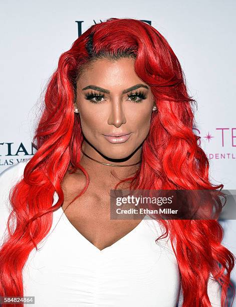Professional wrestler and pageant judge Eva Marie attends the 2016 Miss Teen USA Competition at The Venetian Las Vegas on July 30, 2016 in Las Vegas,...