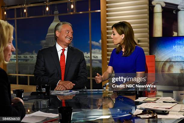 Pictured: Alex Castellanos, Republican Strategist, left, and Hallie Jackson, NBC News Correspondent, right, appear on "Meet the Press" in Washington,...