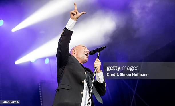 Der Graf of Unheilig performs during Schlosspark Open Air on July 31, 2016 in Weinheim, Germany.