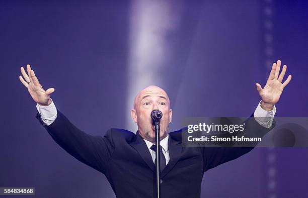 Der Graf of Unheilig performs during Schlosspark Open Air on July 31, 2016 in Weinheim, Germany.