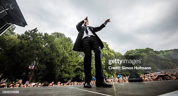 Der Graf of Unheilig performs during Schlosspark Open Air on July 31, 2016 in Weinheim, Germany.