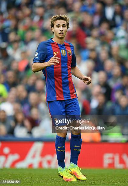 Sergi Samper of Barcelona during the International Champions Cup series match between Barcelona and Celtic at Aviva Stadium on July 30, 2016 in...