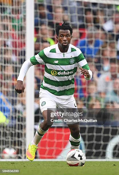 Efe Ambrose of Celtic during the International Champions Cup series match between Barcelona and Celtic at Aviva Stadium on July 30, 2016 in Dublin,...